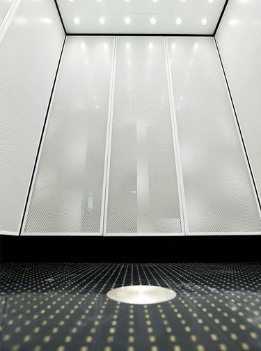 Black Smooth Brass Metal Studded Elevator Floor Tile